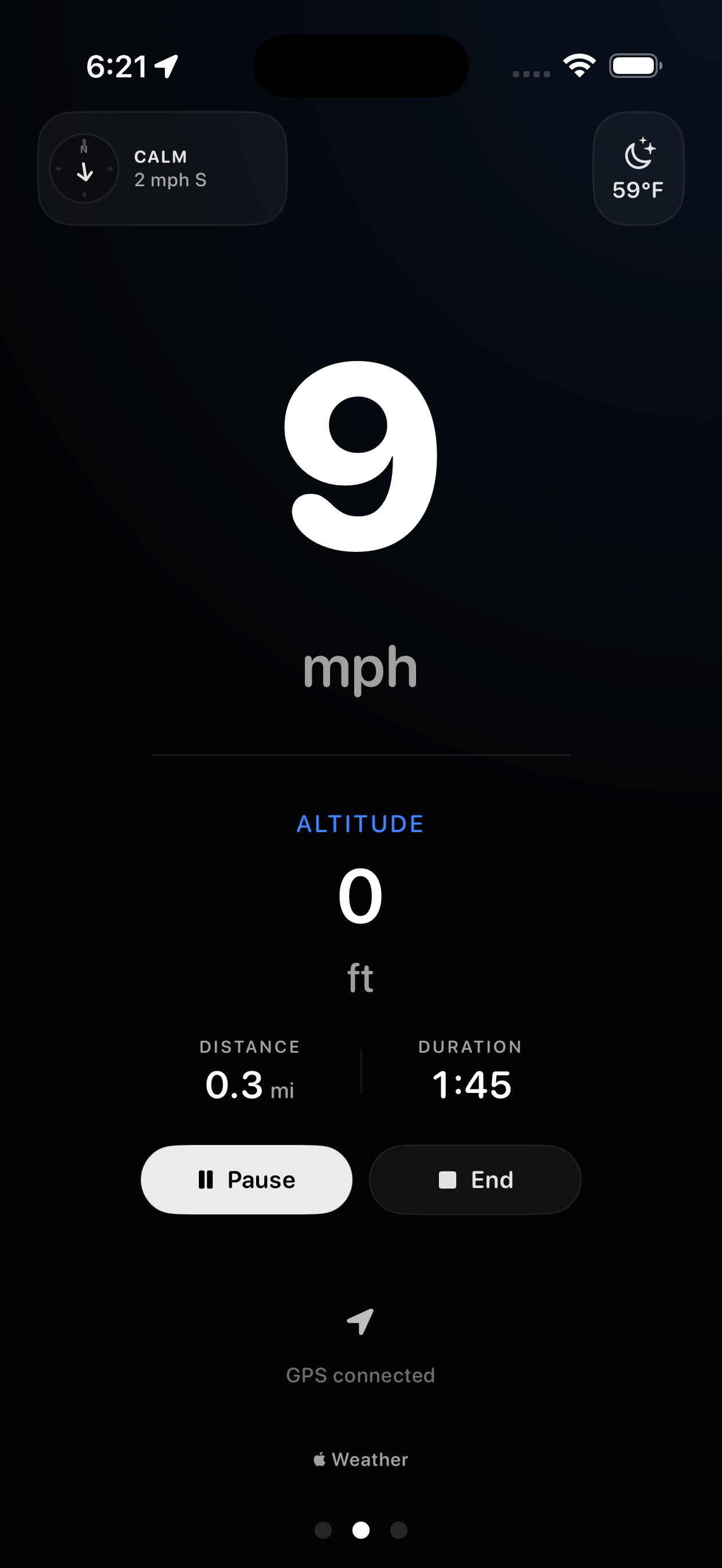Velocity recording a ride with live speed
